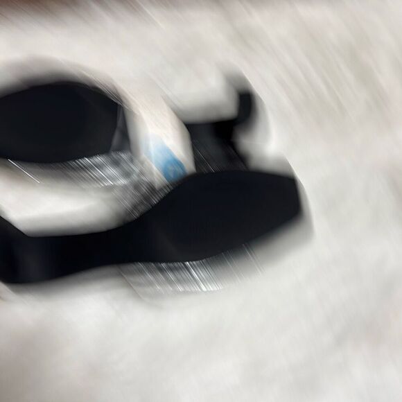 a new day Silver Lilah Puffy Slide Heels Women’s Sz 7.5 Shoe Open Toe Block Heel - Picture 6 of 8